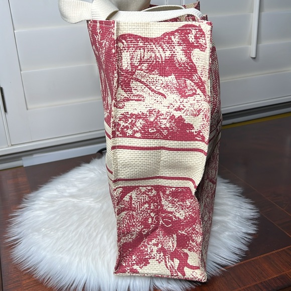 CHRISTIAN DIOR Beauty Straw Dioriviera Tote Pink NWOT - Picture 5 of 15